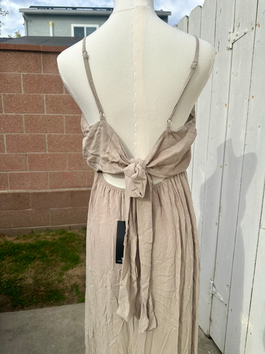 NWT M/L Khaki Maxi Dress