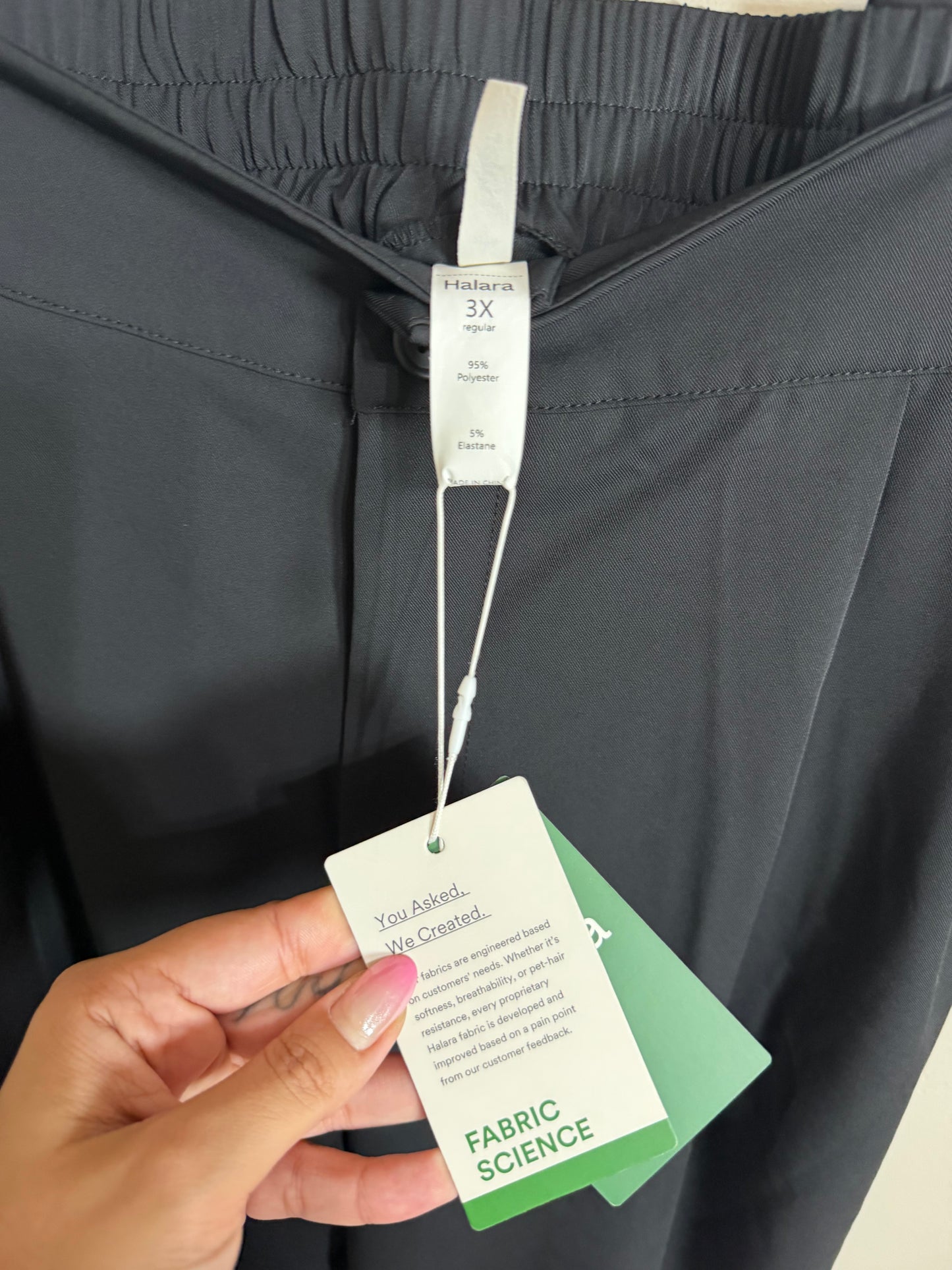 3x NWT High Waisted Button Zipper Side Pocket Shirred Straight Leg Work Pants