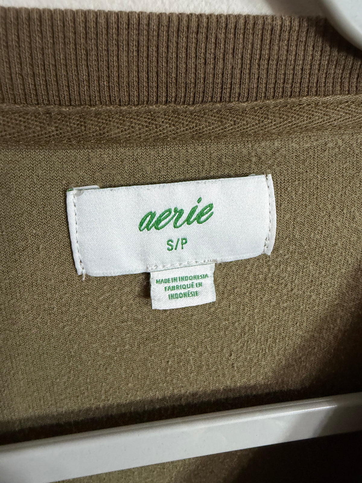 Small (up to XL) Green Velour Crewneck Sweater