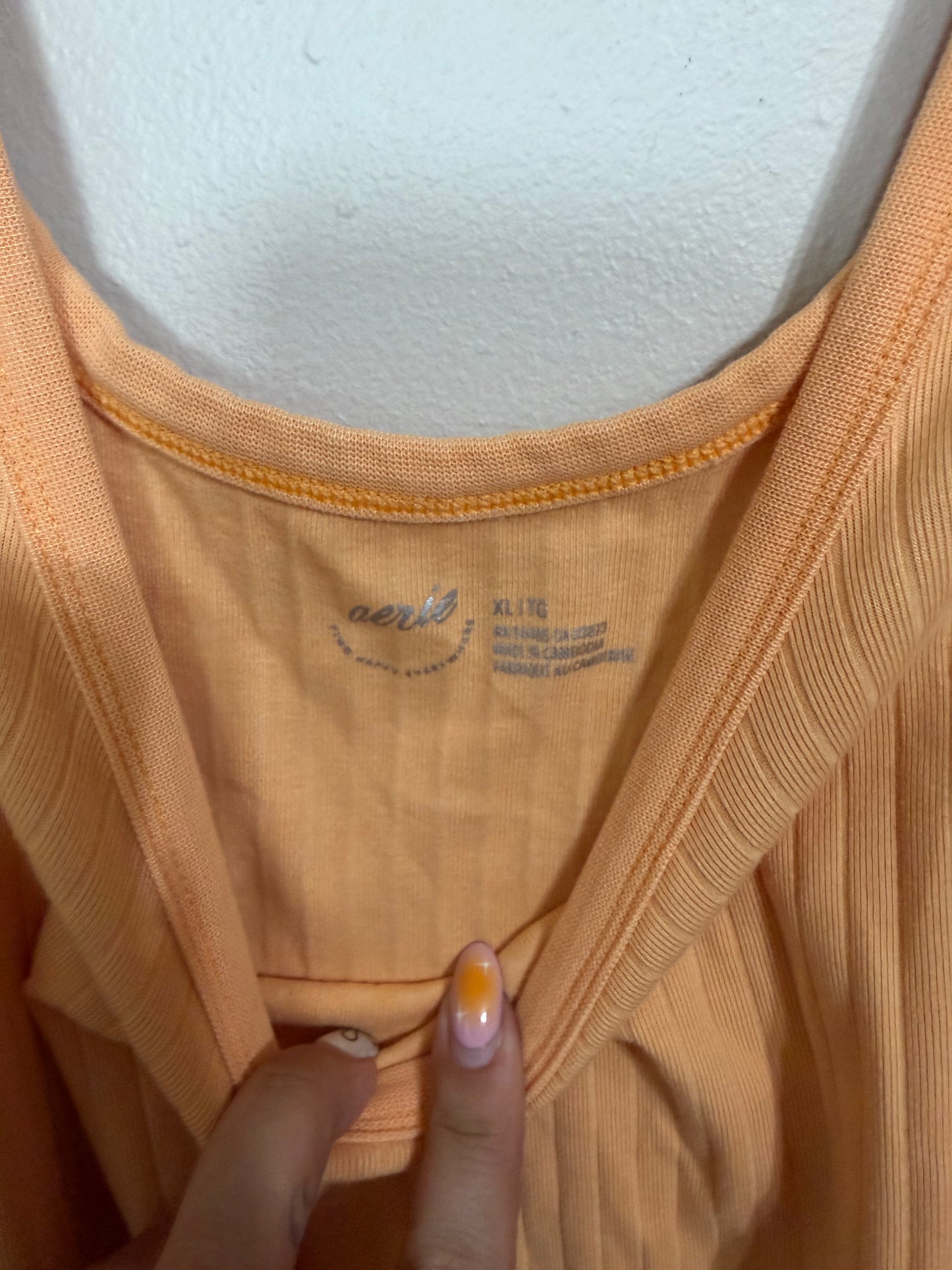 XL Orangey Ribbed Tank Top