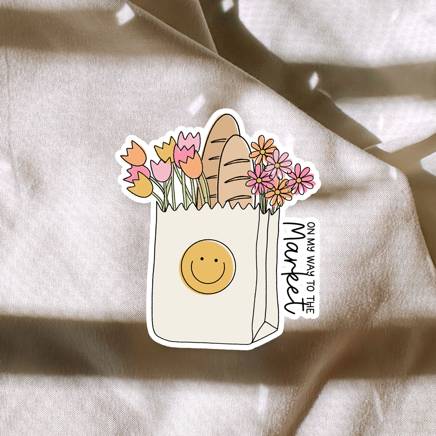 On My Way To The Market Sticker