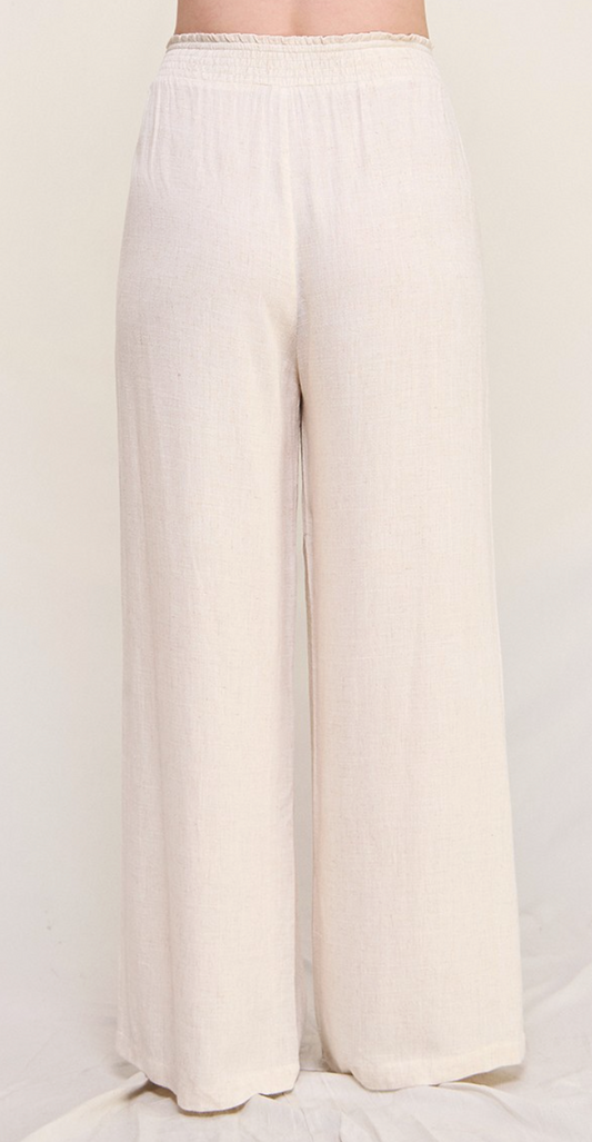 Soft Linen Wide Leg Pants