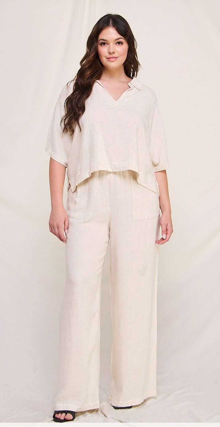 Soft Linen Wide Leg Pants