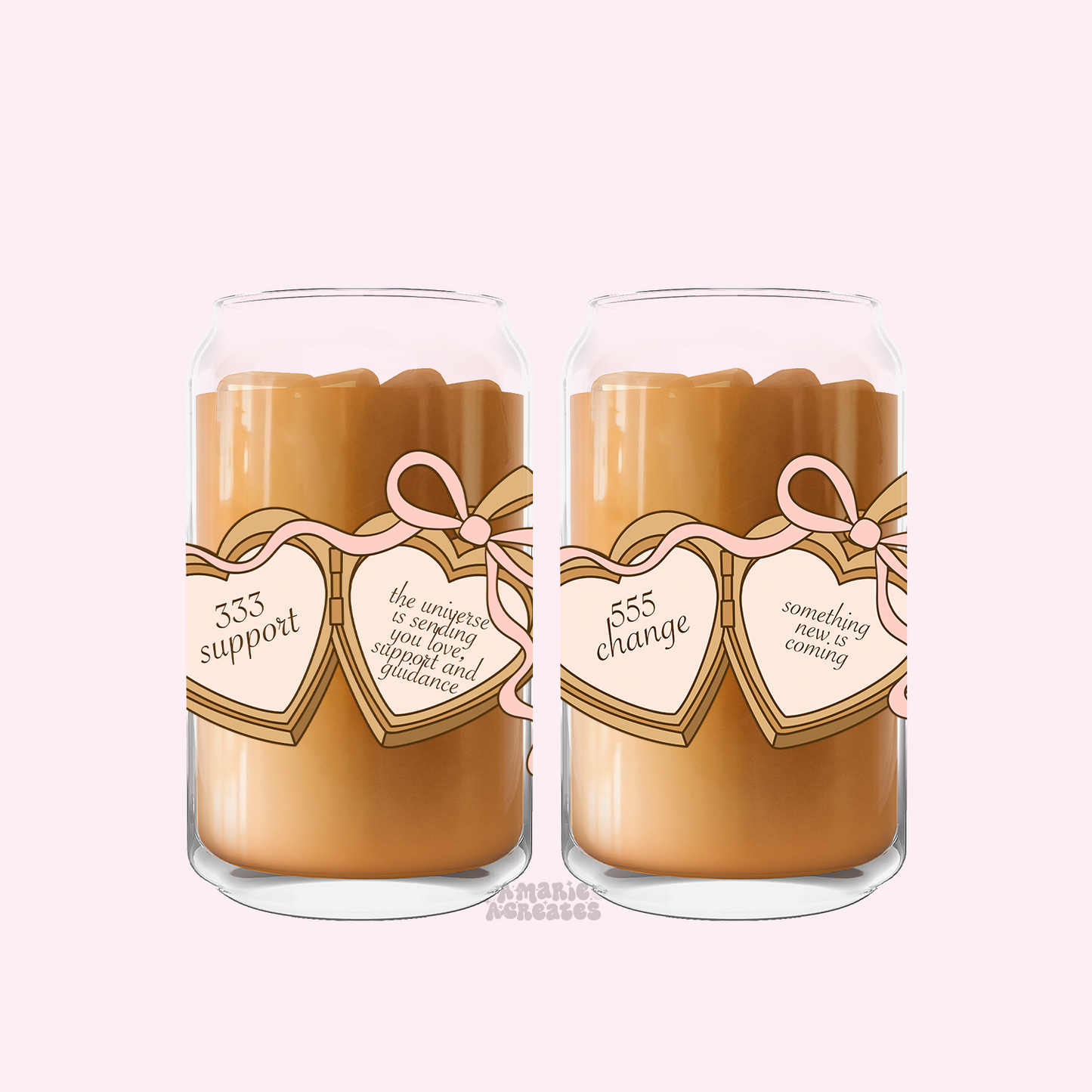 Angel Number Locket Glass Cup