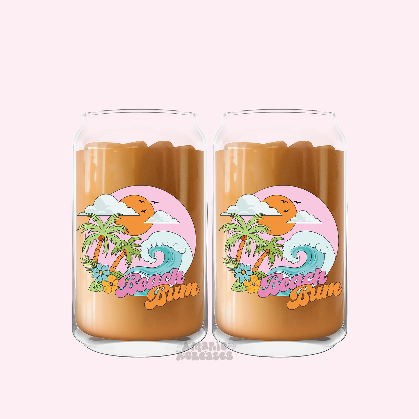 Beach Bum Glass Cup