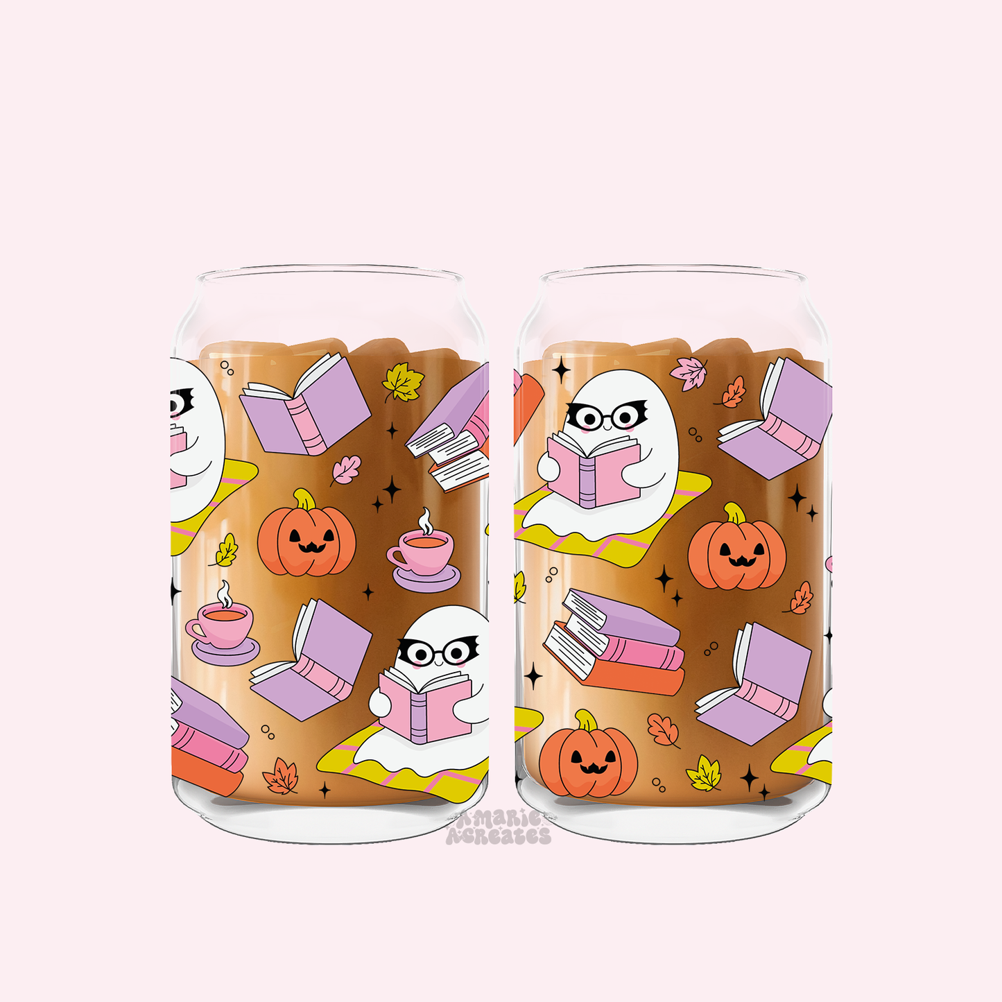 Bookish Ghoul Glass Cup