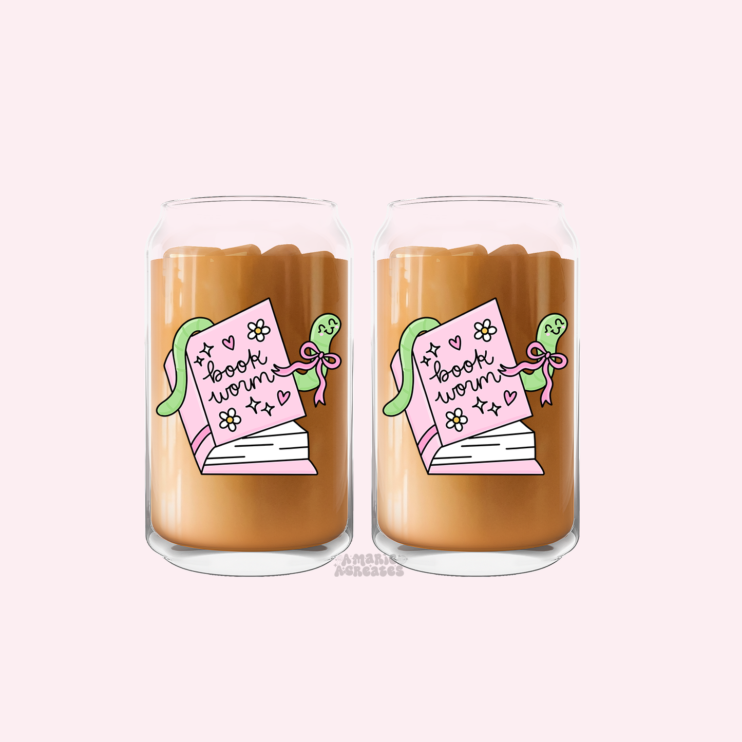 Bookworm Glass Cup