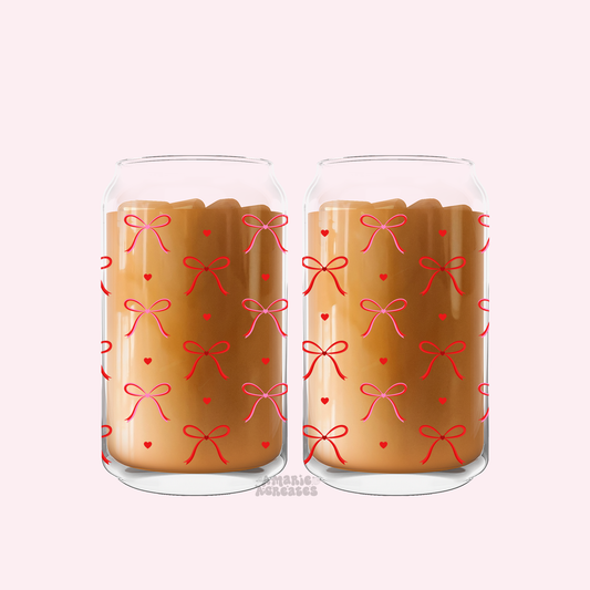 Bows & Hearts Glass Cup
