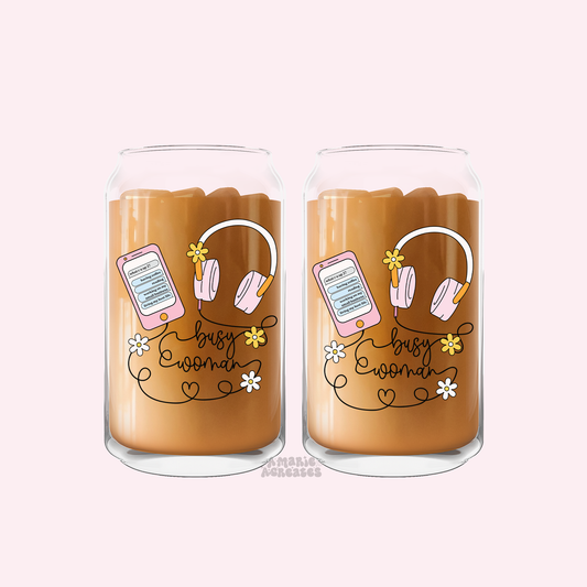 Busy Woman Glass Cup