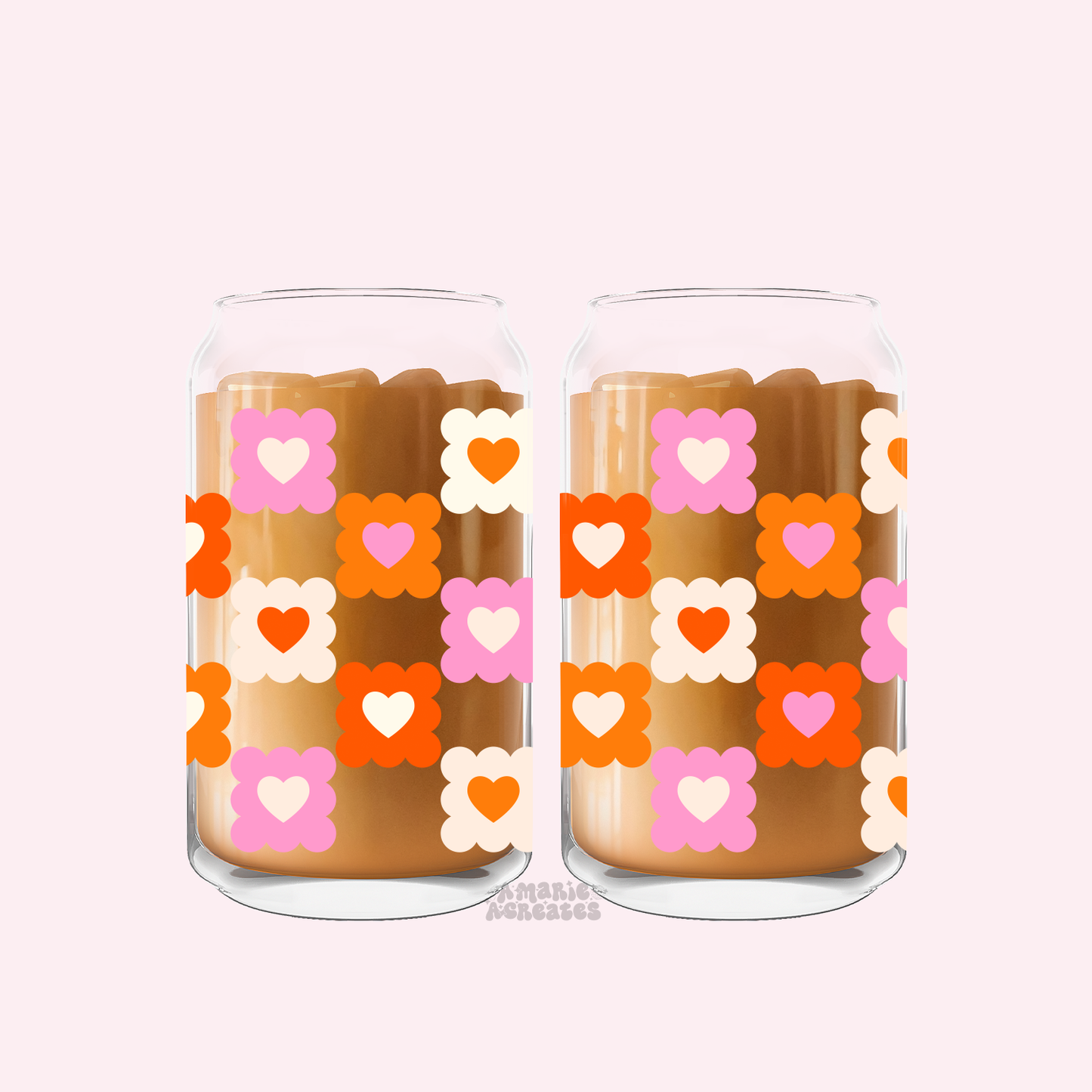 Checkered Cuties Glass Cup