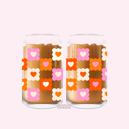 Checkered Cuties Glass Cup