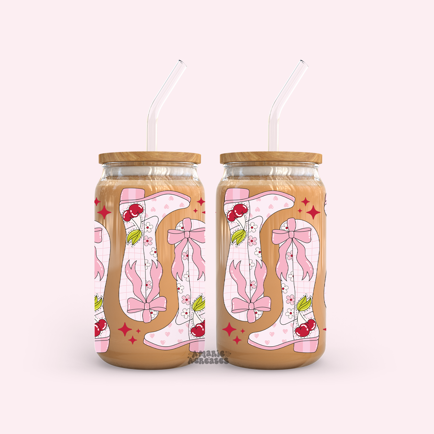 Cherry Boots Glass Cup