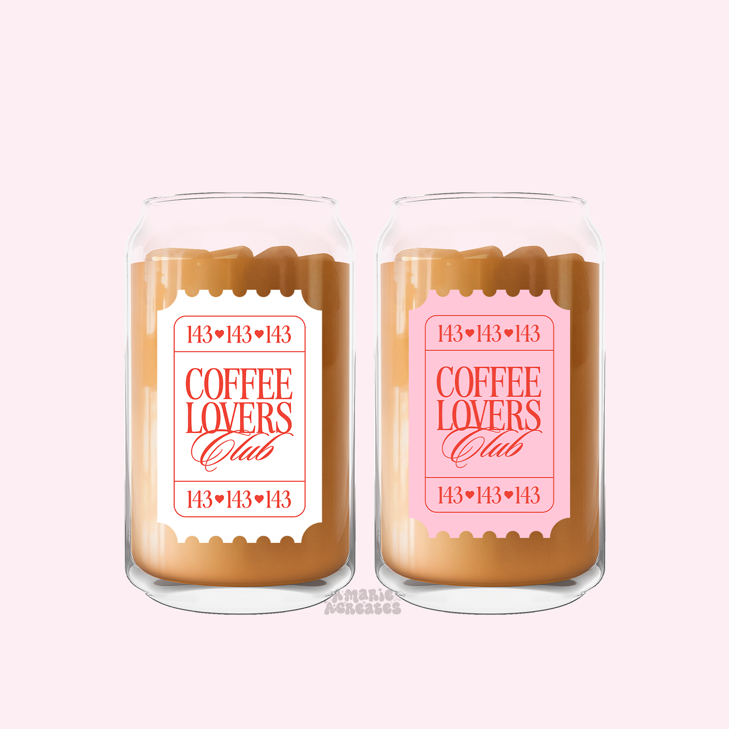 Coffee Lovers Club Stamp Glass Cup