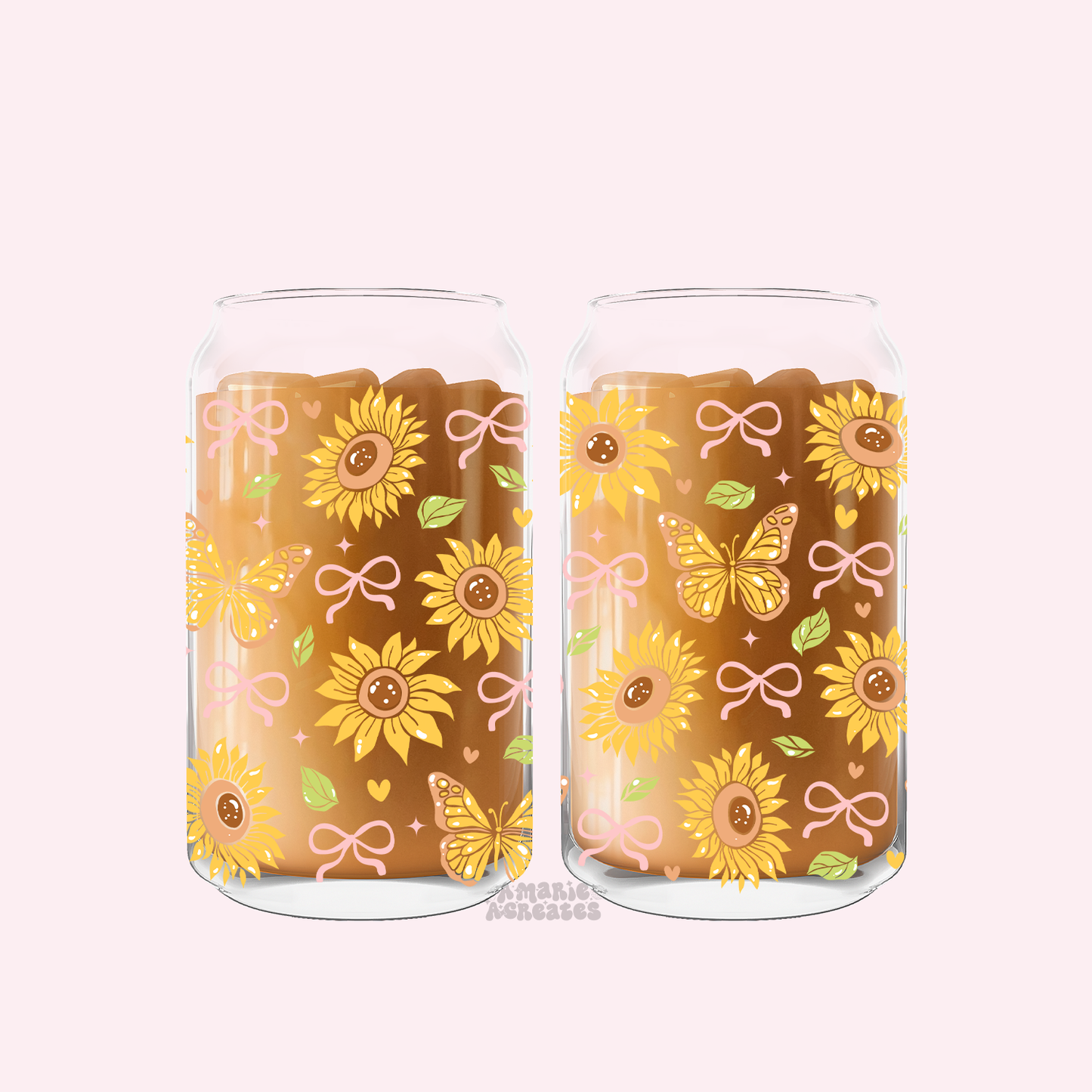 Coquette Sunflower Glass Cup