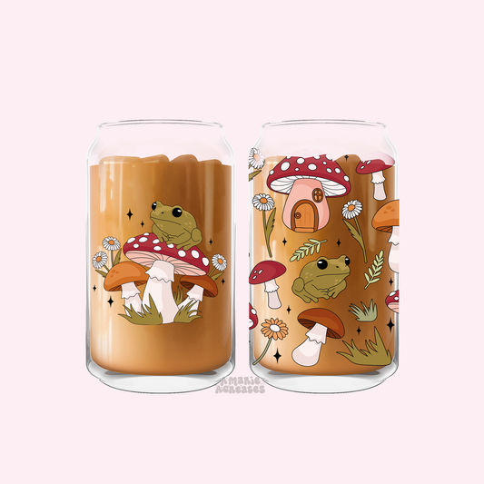 Cottagecore Toad Glass Cup