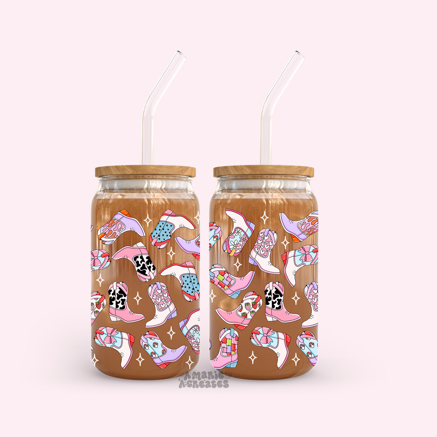 Cowboy Boots Glass Cup