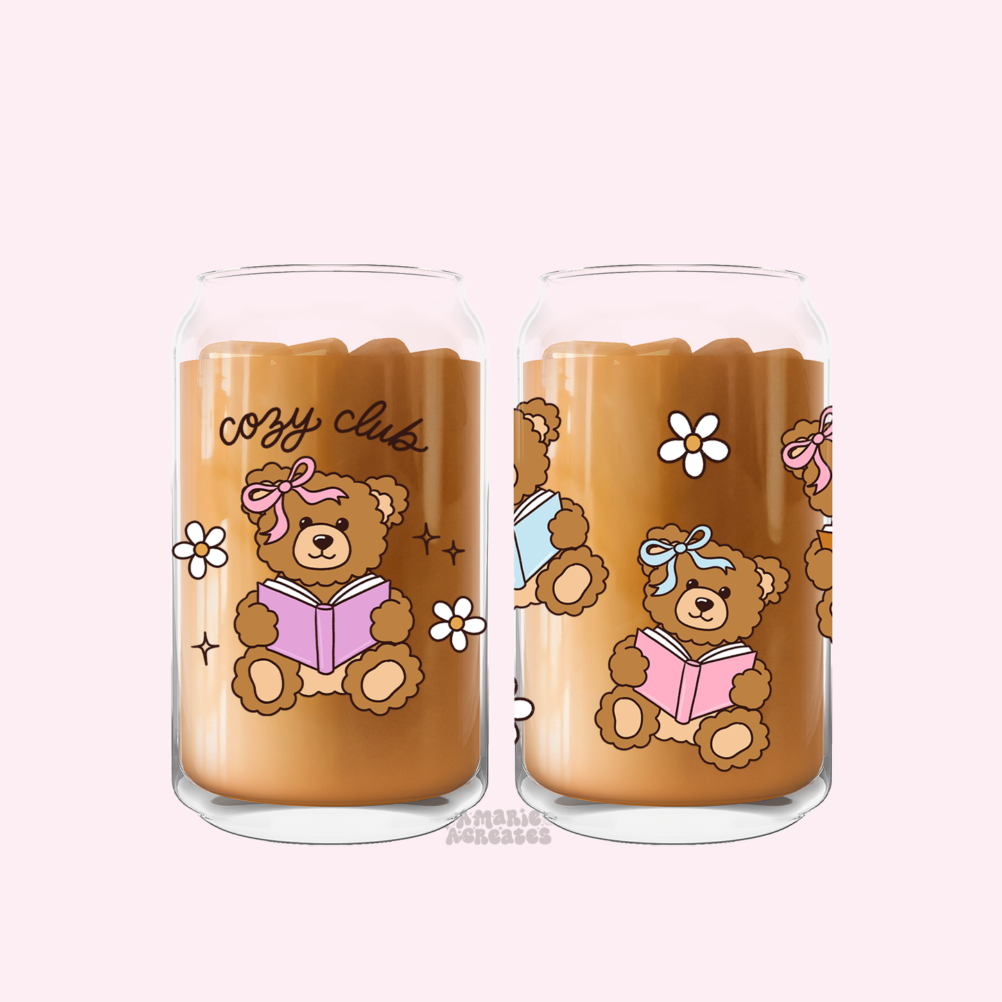Cozy Club Bear Glass Cup
