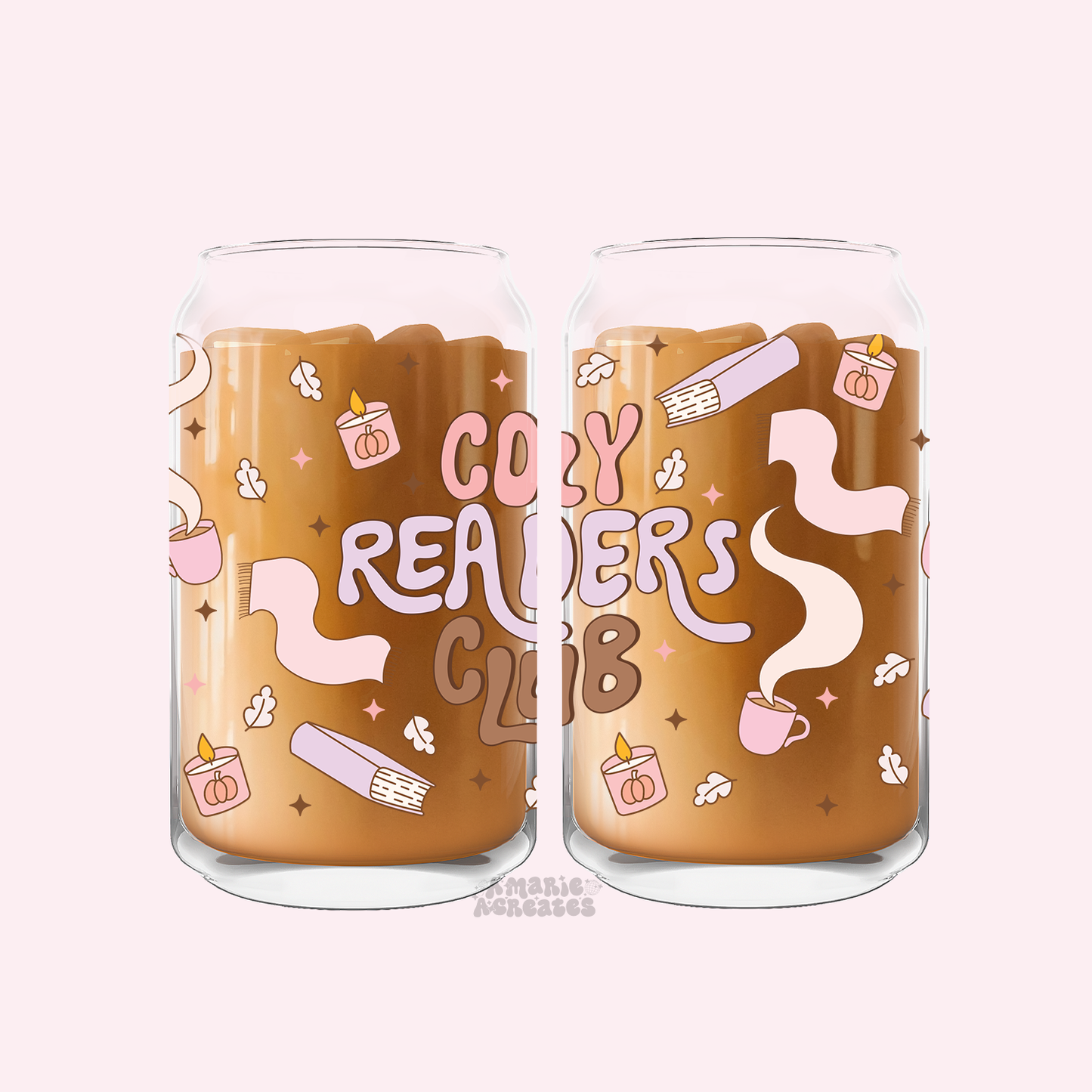 Cozy Readers Club Glass Cup