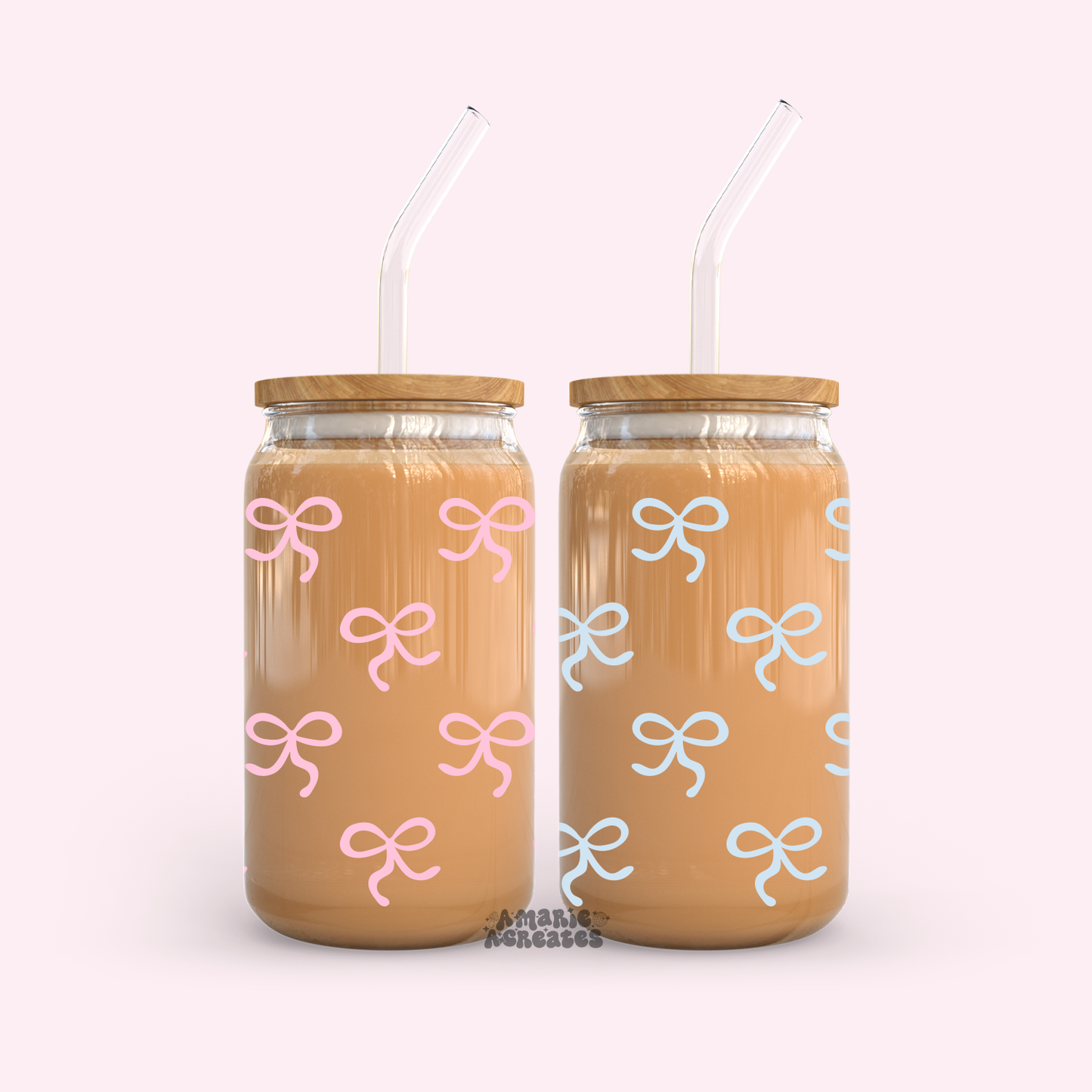 Cute Bows Glass Cup