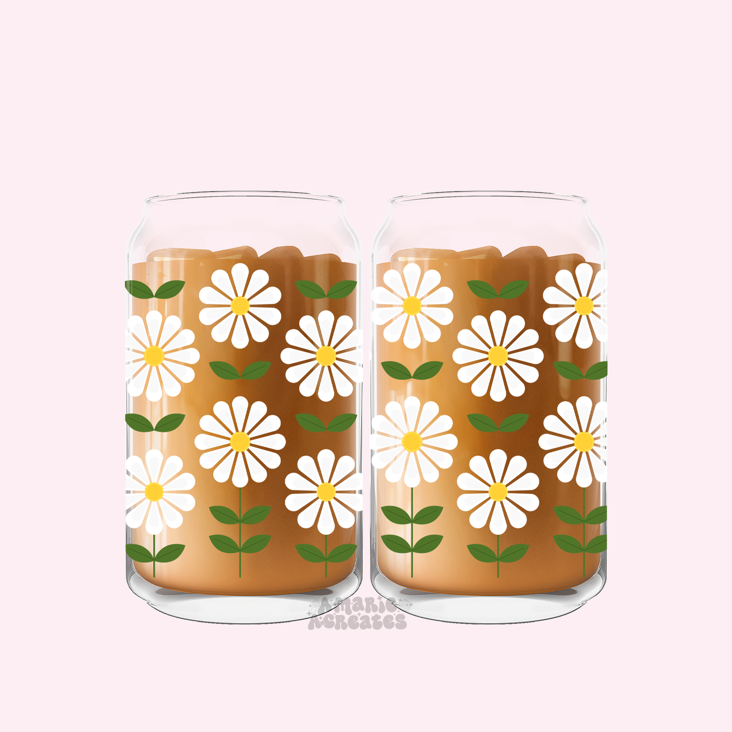 Daisies Field Glass Cup