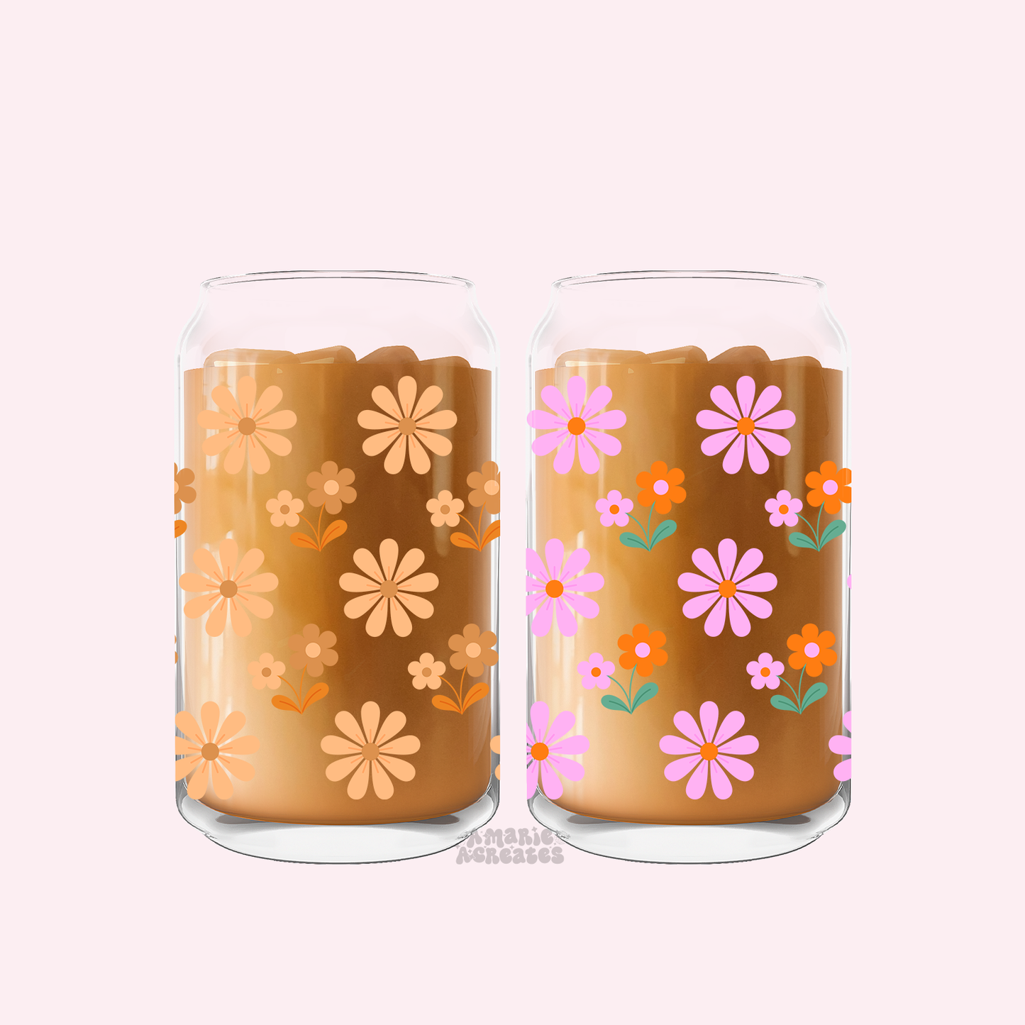 Daisy Wallpaper Glass Cup