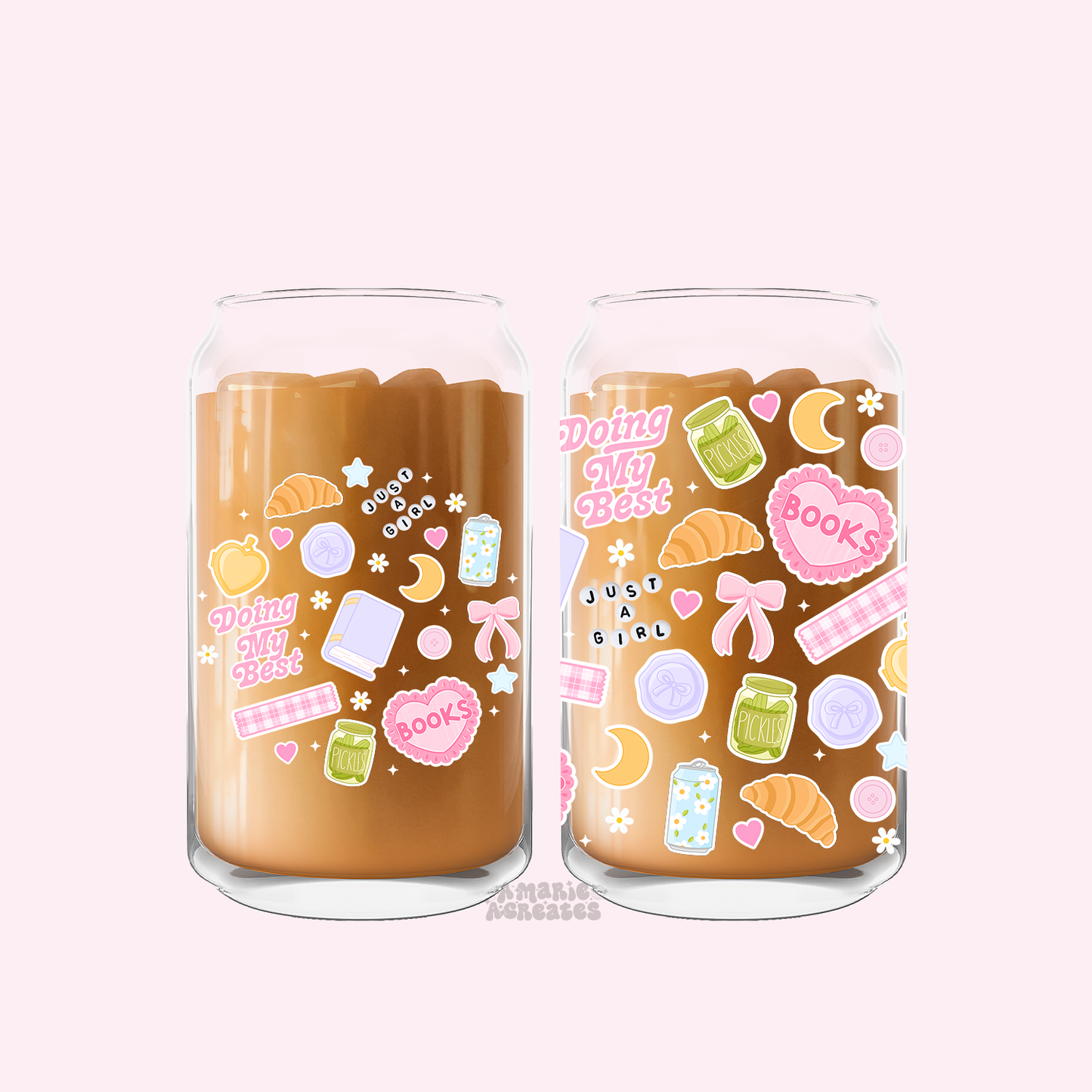 Doing My Best Collage Glass Cup