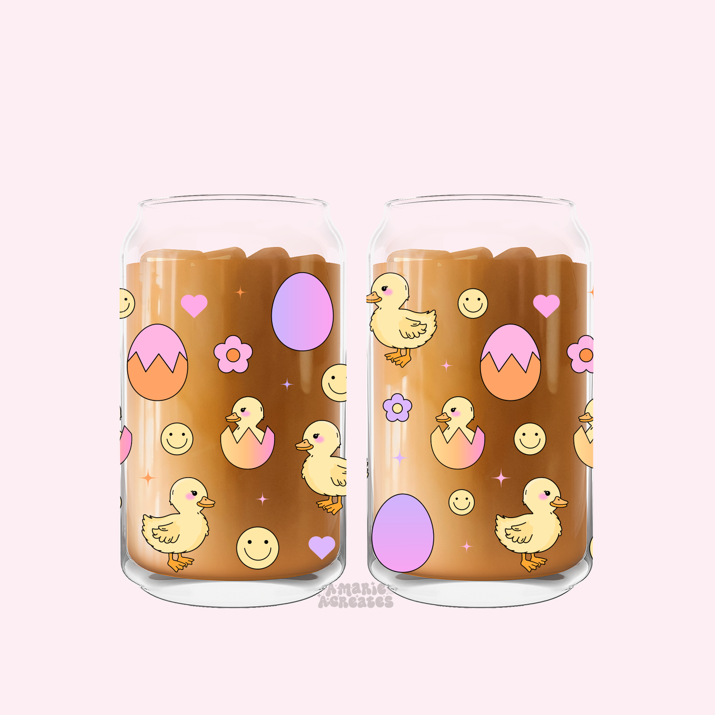 Easter Ducks Glass Cup