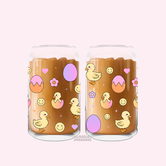 Easter Ducks Glass Cup