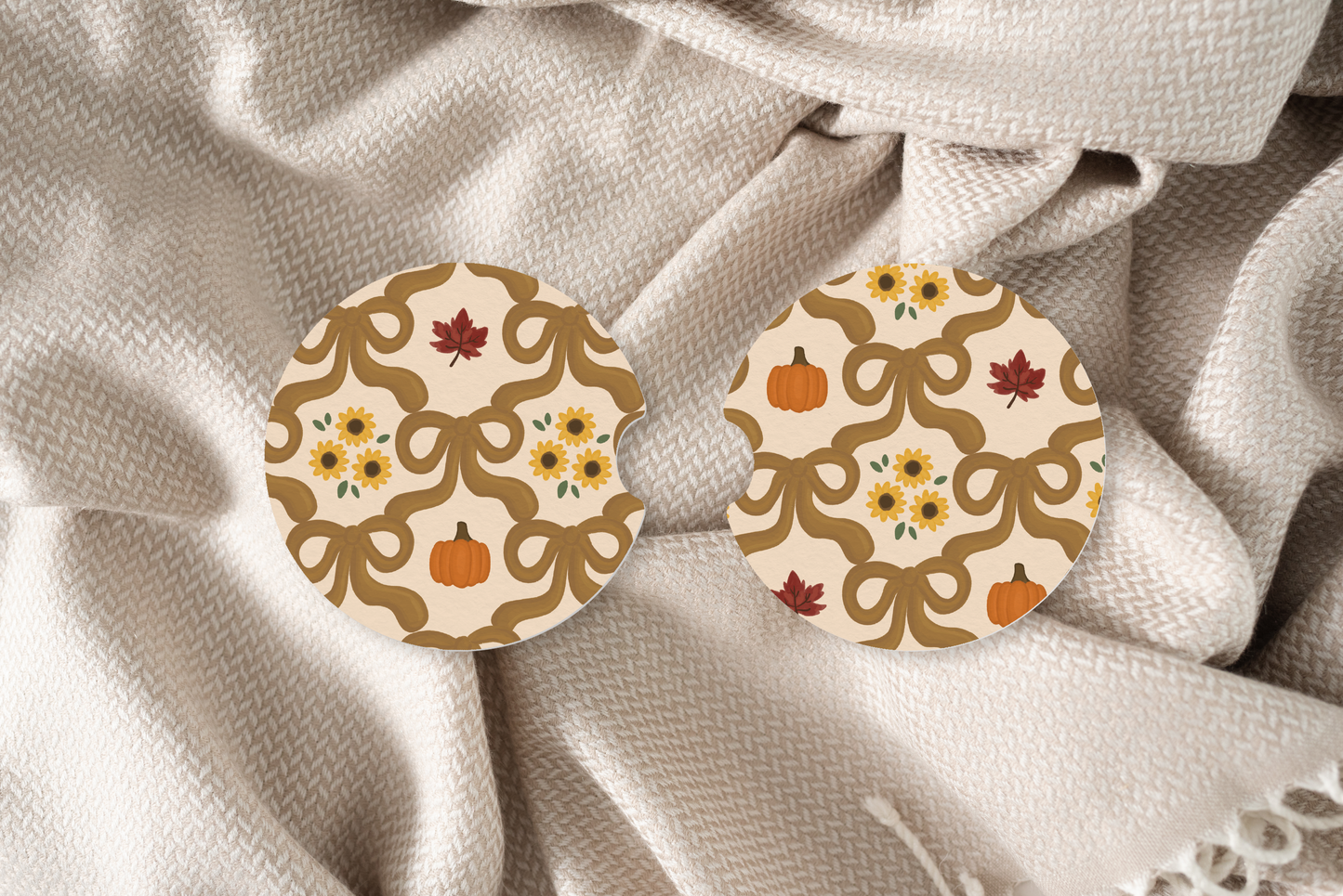 Fall Bows Car Coaster