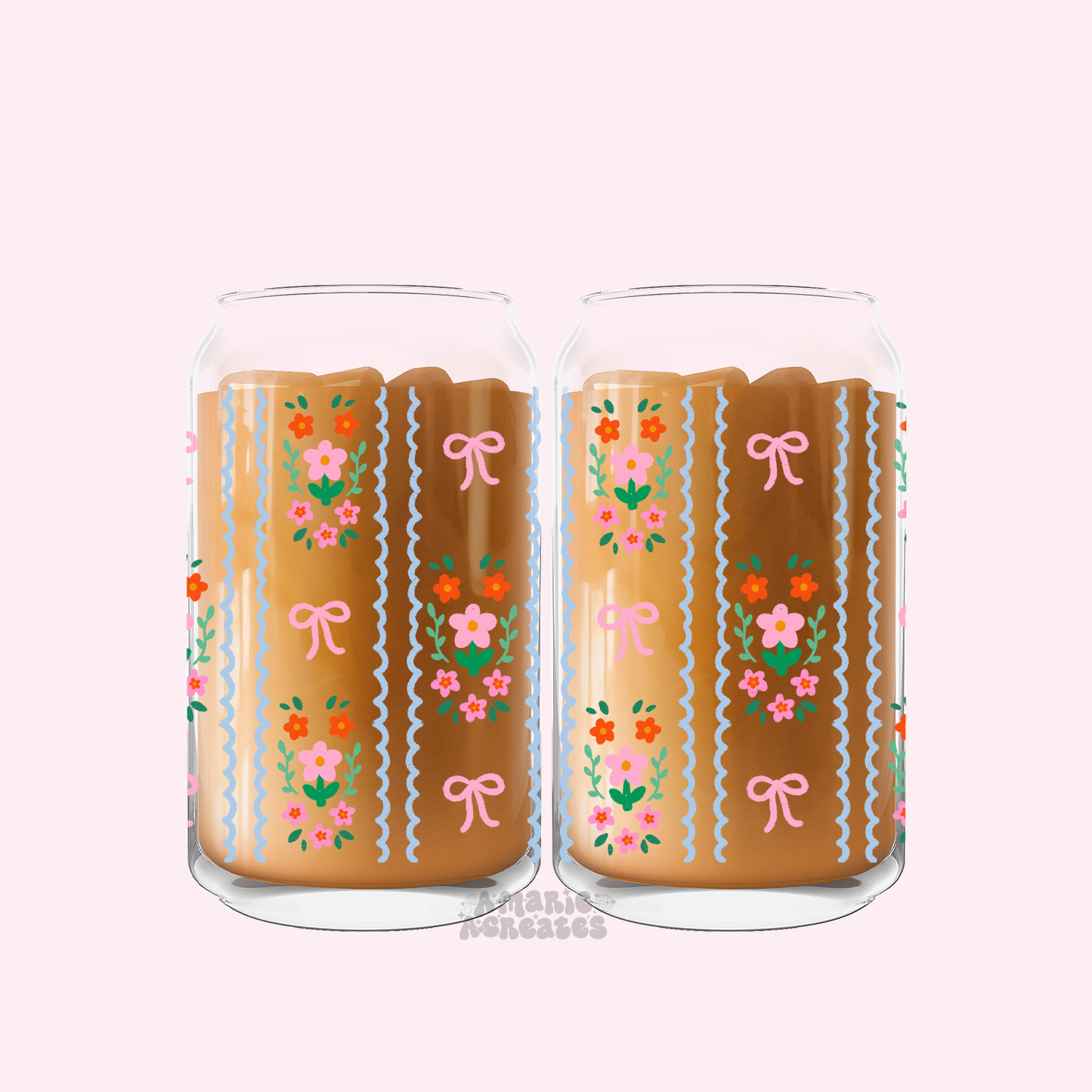 Floral Wrap Glass Cup