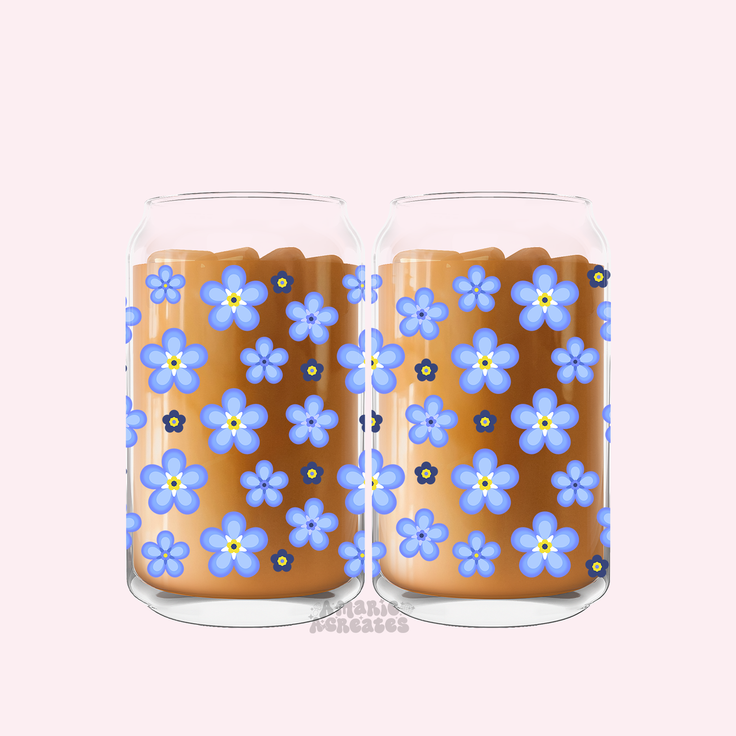 Forget Me Not Glass Cup