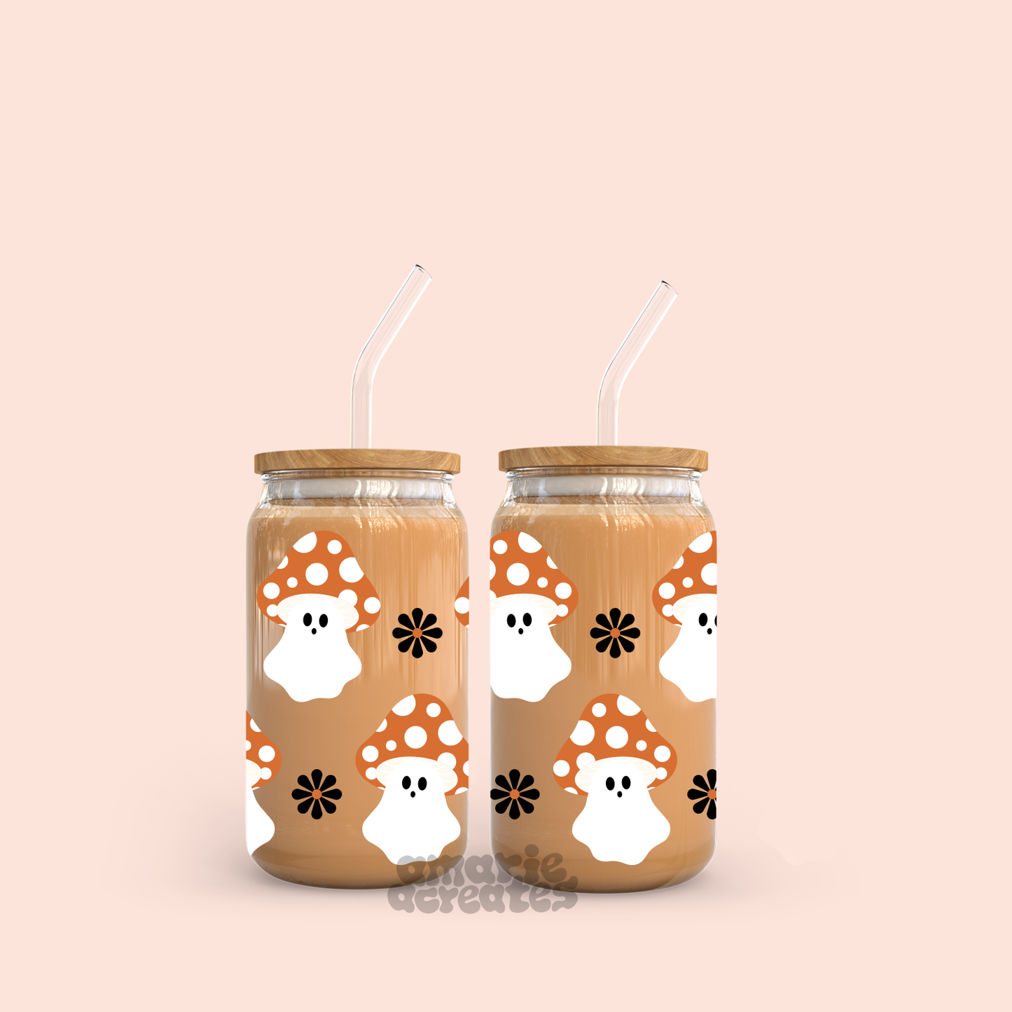 Ghost Mushies Glass Cup