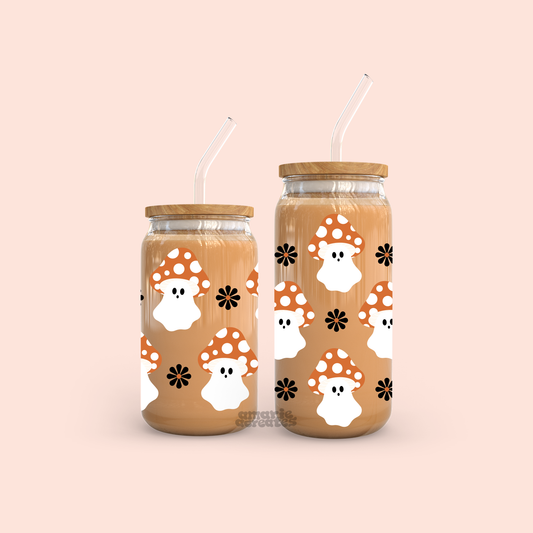 Ghost Mushies Glass Cup