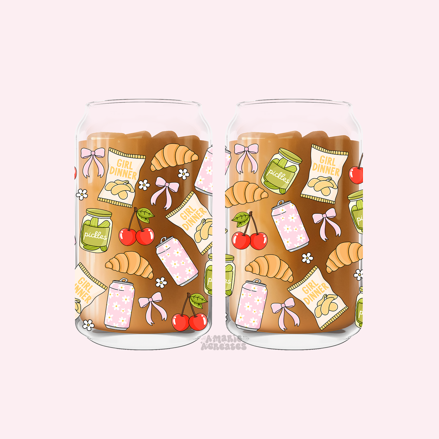 Girl Dinner Glass Cup