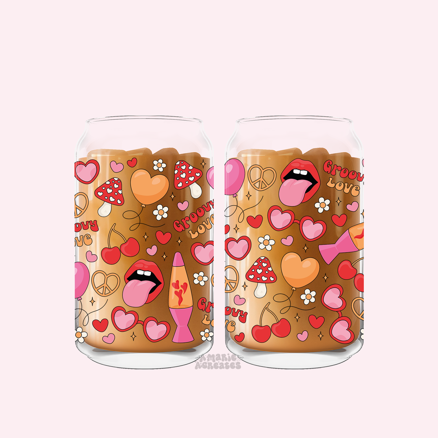 Groovy Love Glass Cup