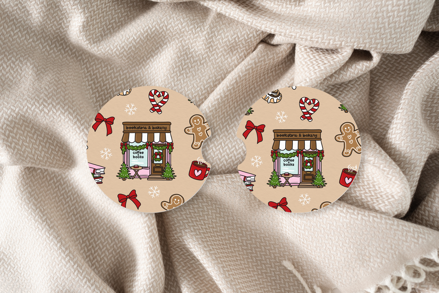 Holiday Bookstore Car Coaster