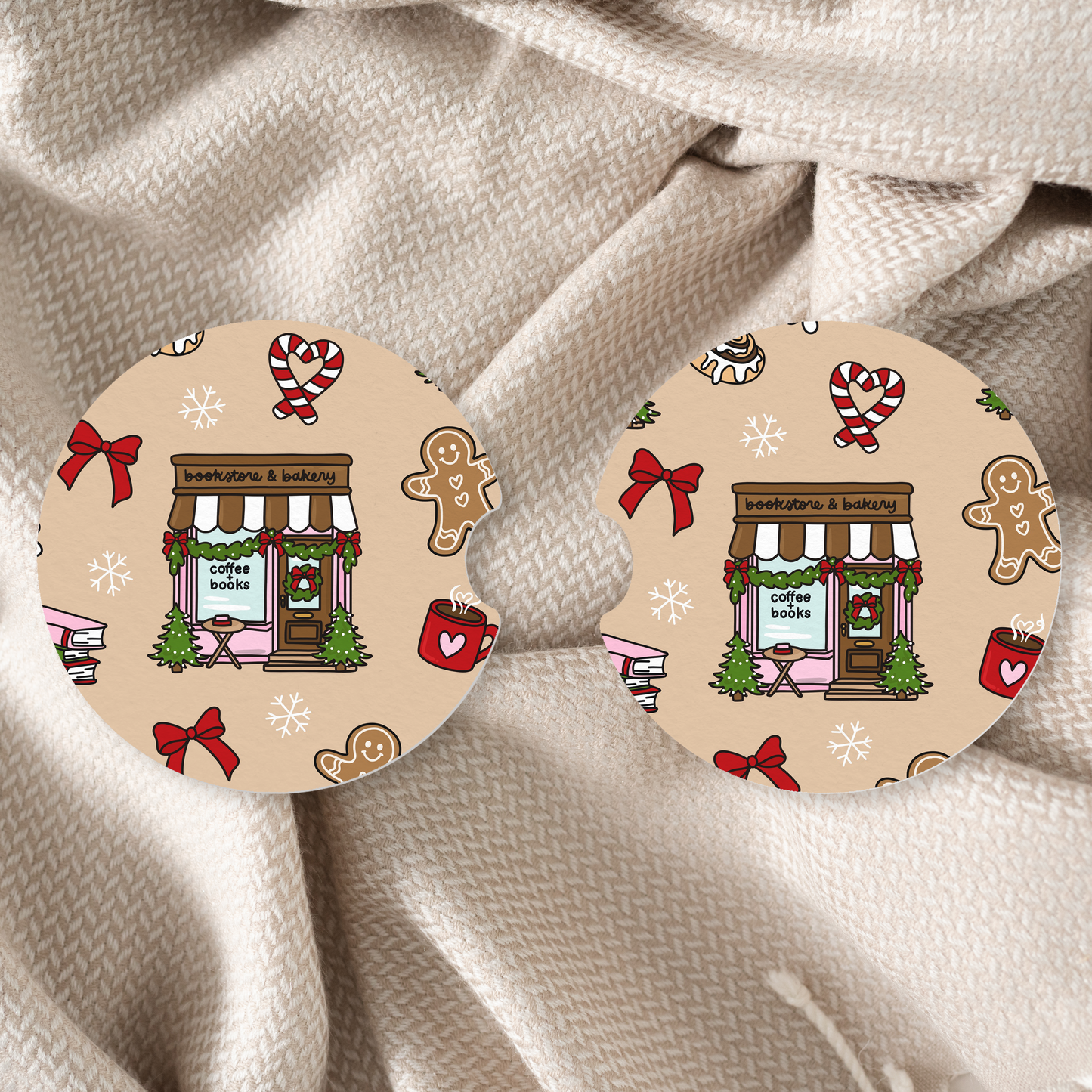 Holiday Bookstore Car Coaster