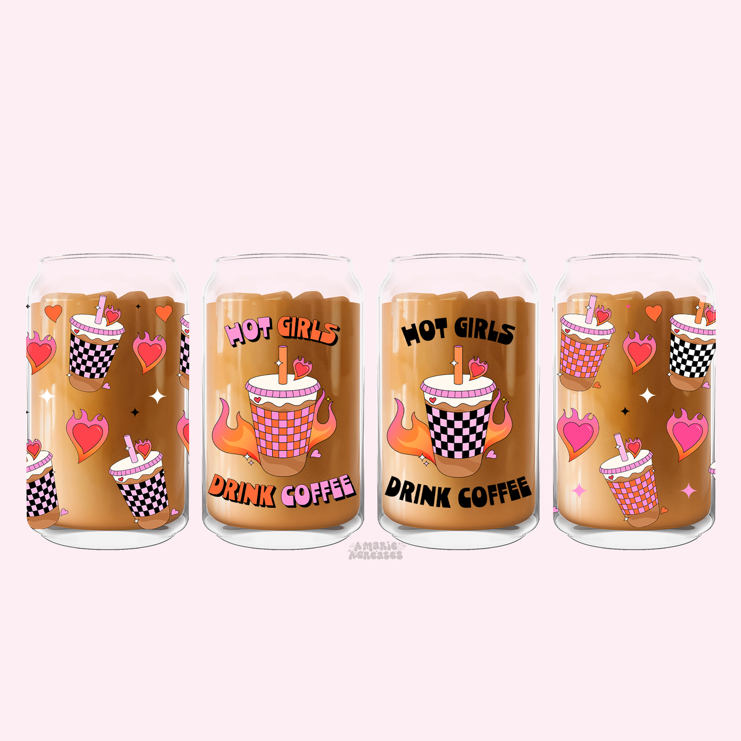 Hot Girls Drink Coffee Glass Cup