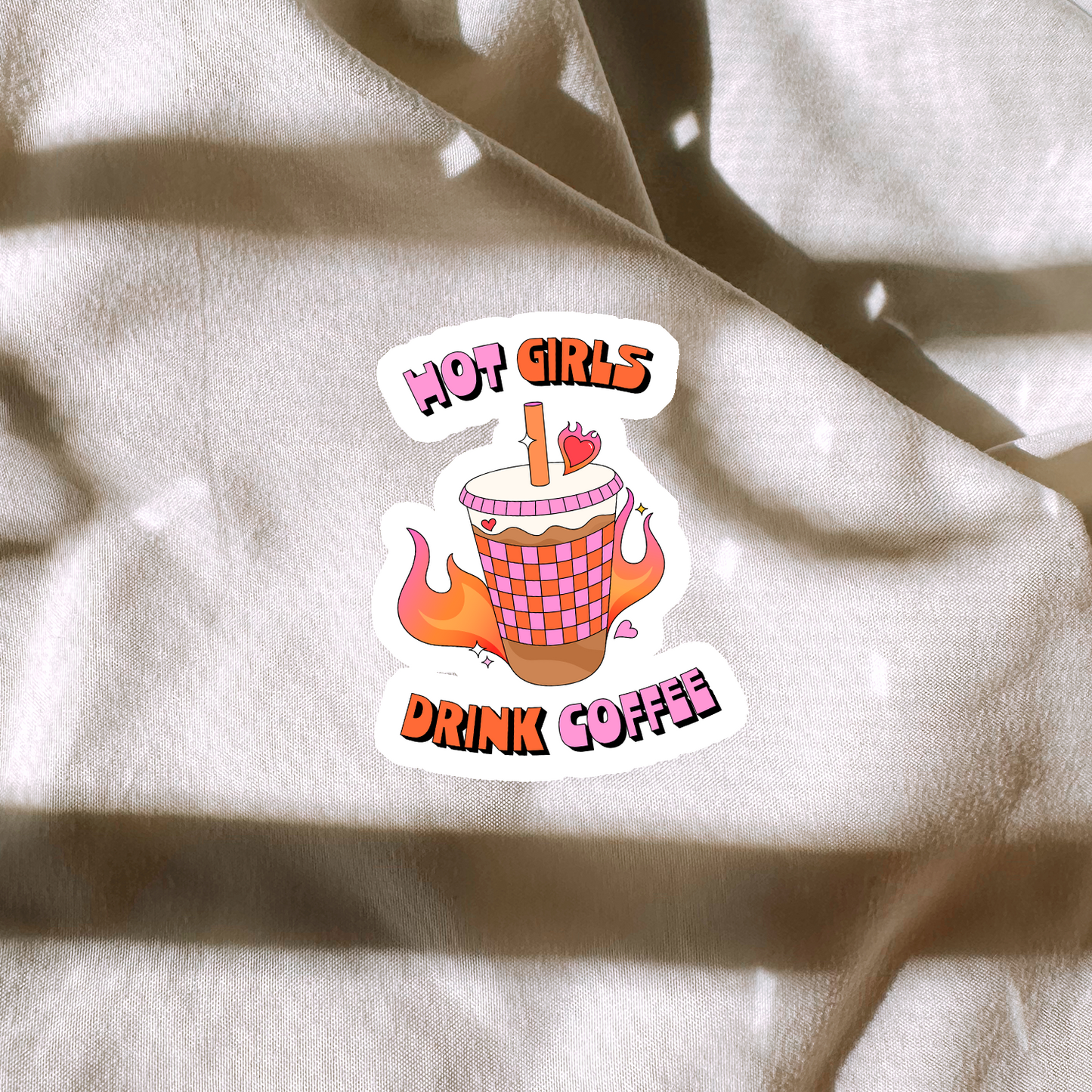 Hot Girls Drink Coffee Sticker