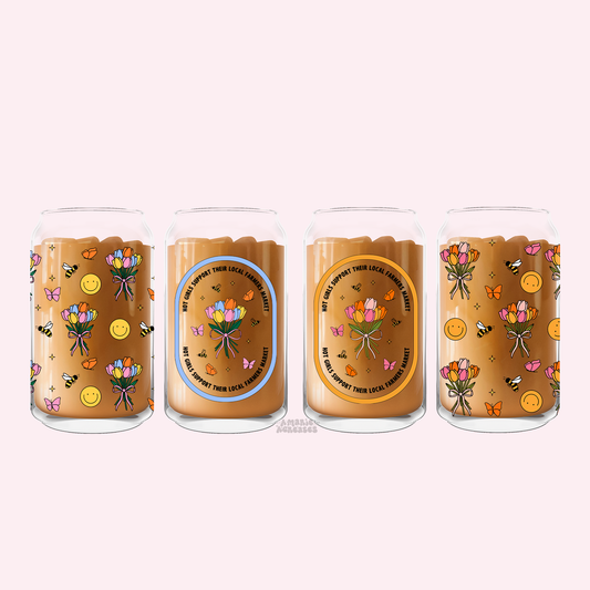Hot Girls Support Their Local Farmers Market Glass Cup