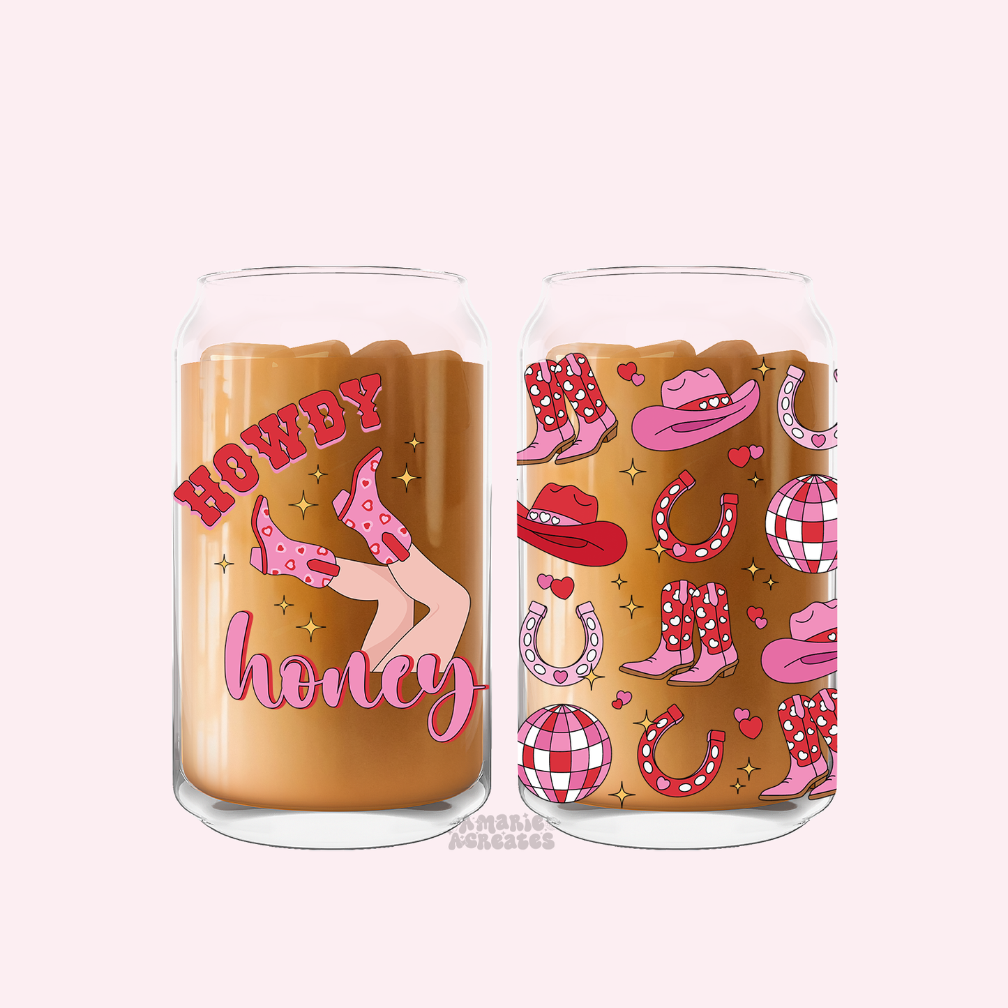 Howdy Honey Valentines Glass Cup