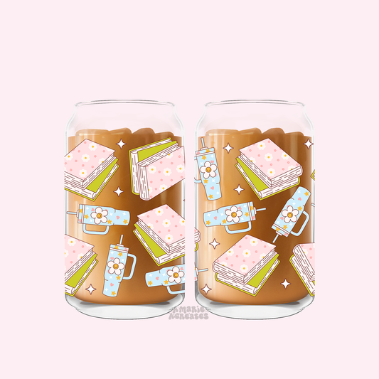 Hydrate and Read Glass Cup
