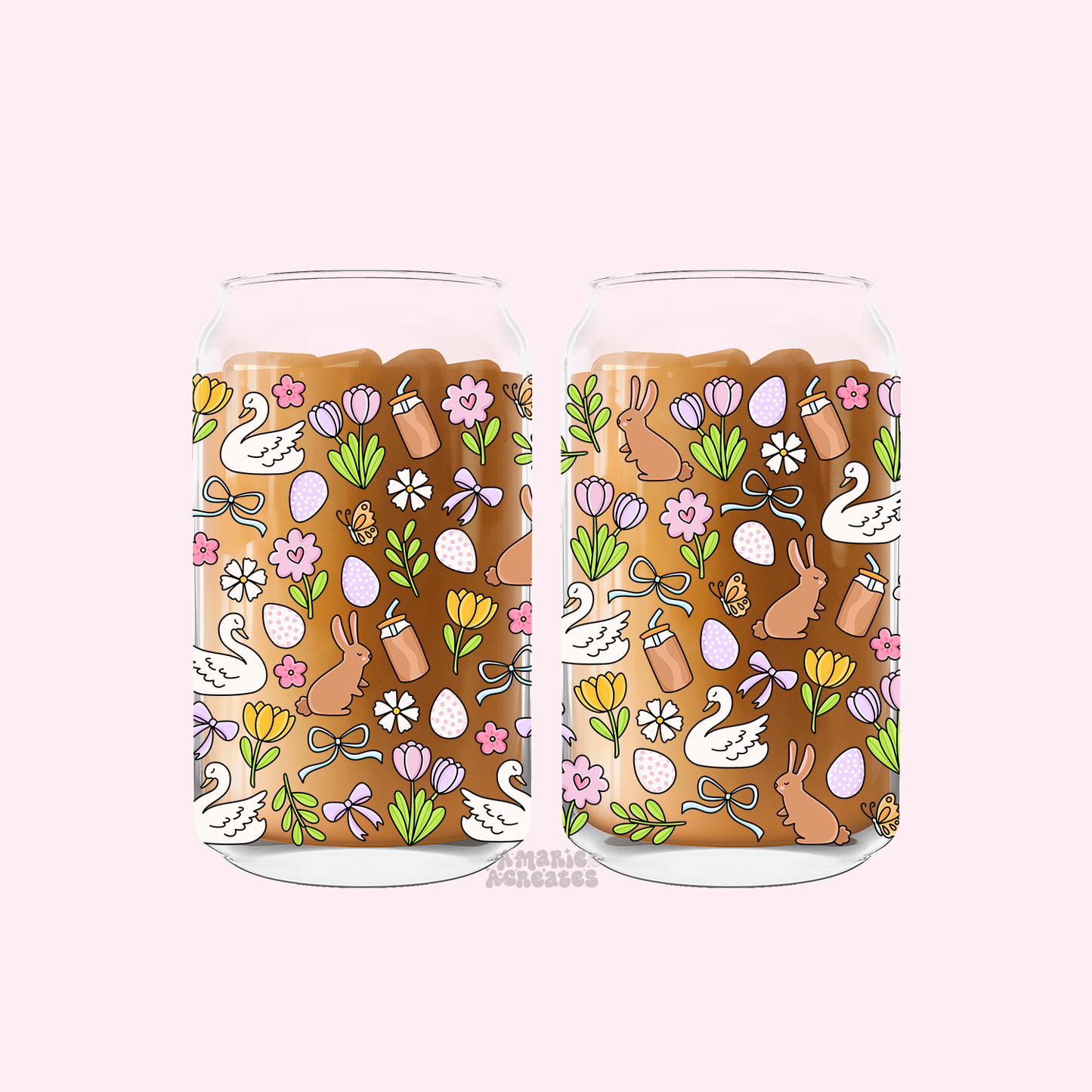 Iced Coffee Hunt Glass Cup