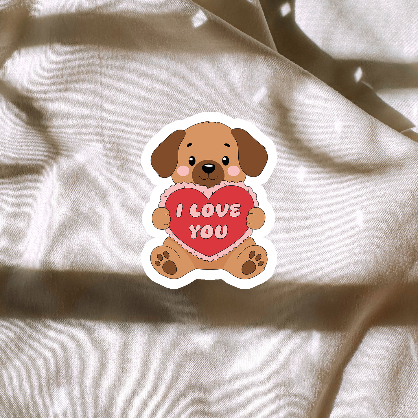 I Love You Pup Sticker