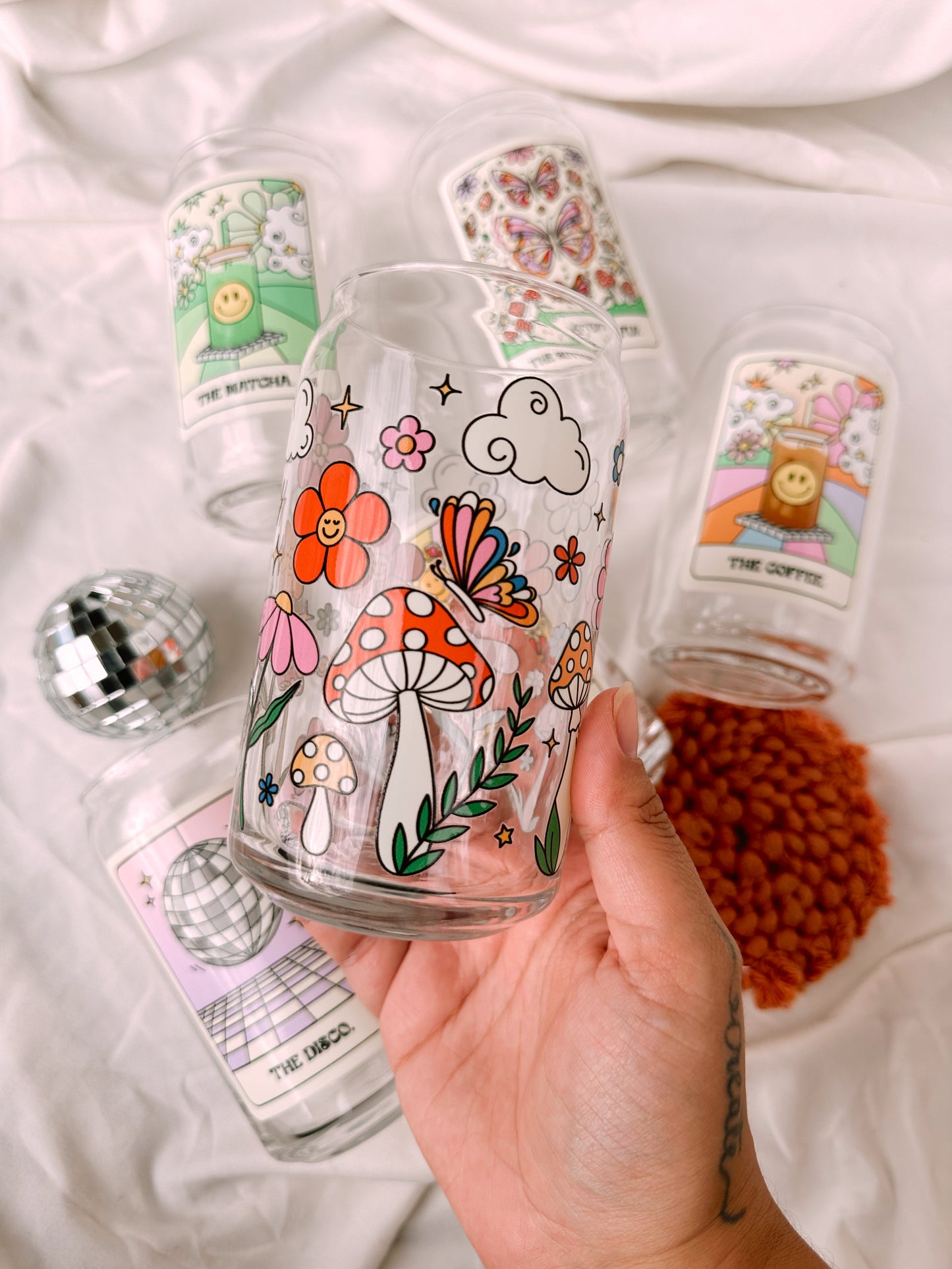 Groovy Doodles Garden Glass Cup