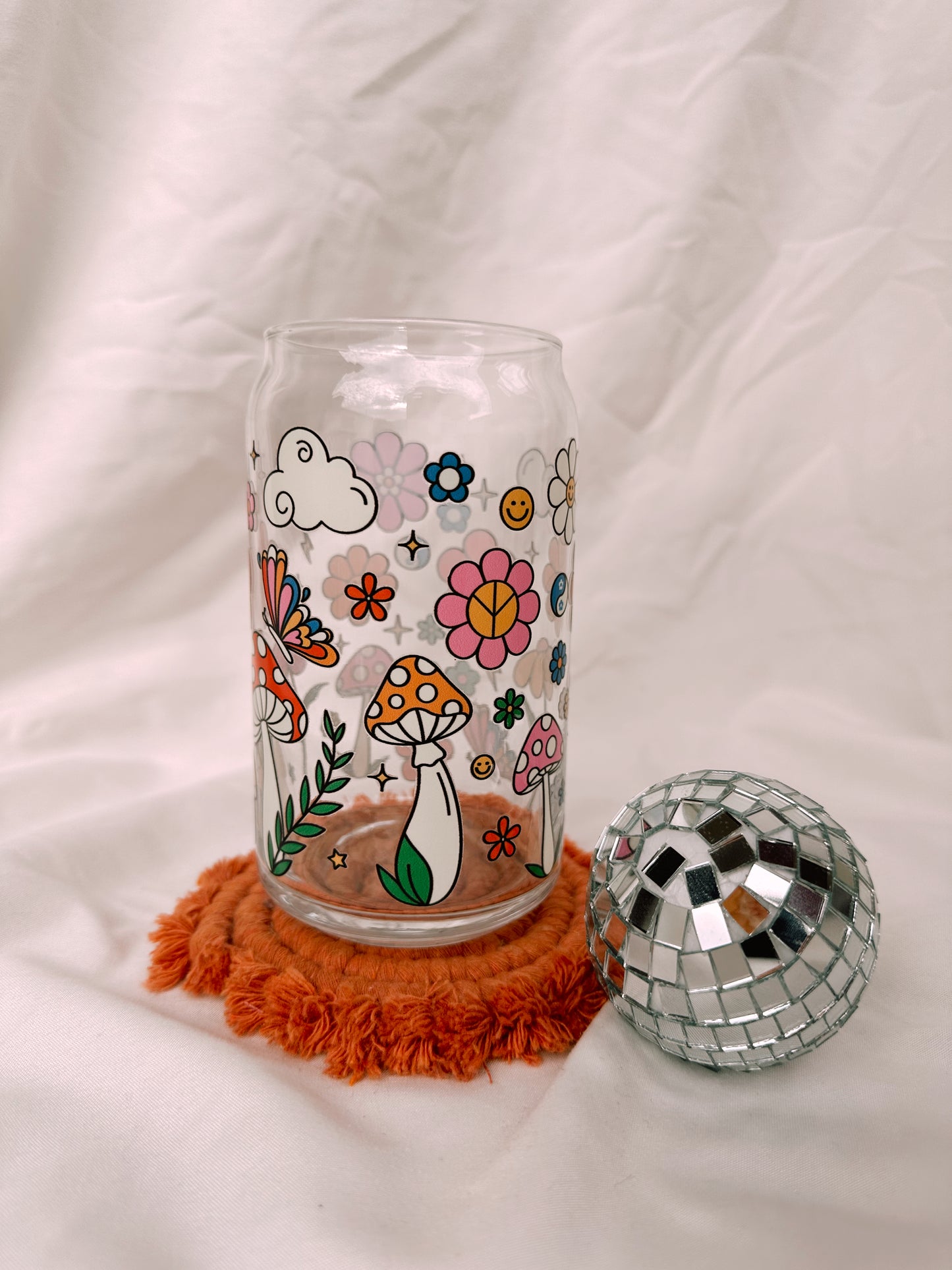 Groovy Doodles Garden Glass Cup