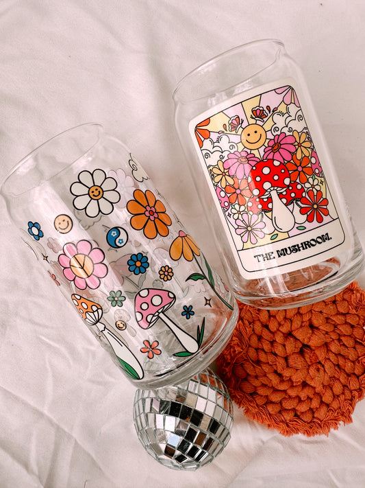 Groovy Doodles Garden Glass Cup