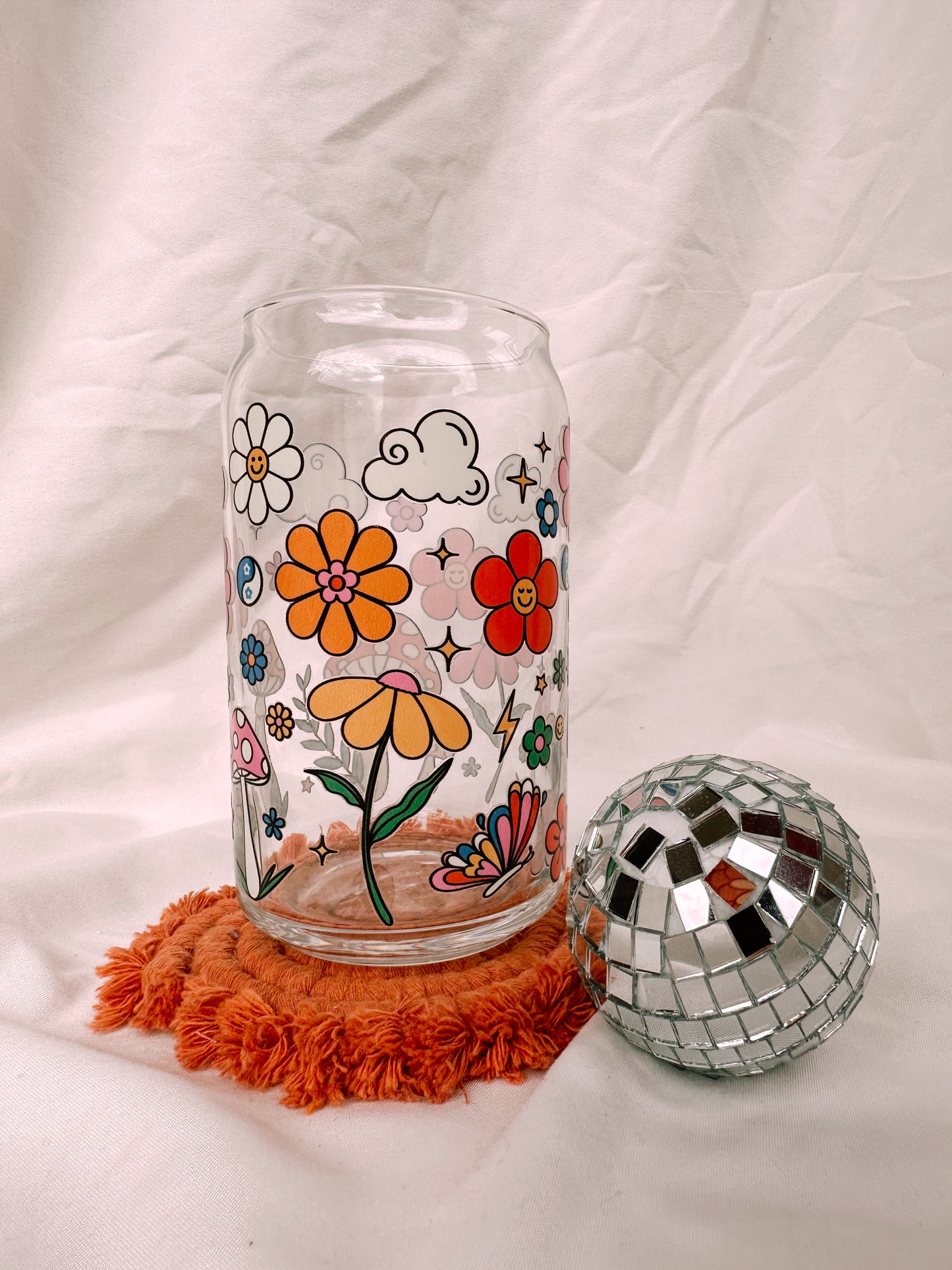 Groovy Doodles Garden Glass Cup