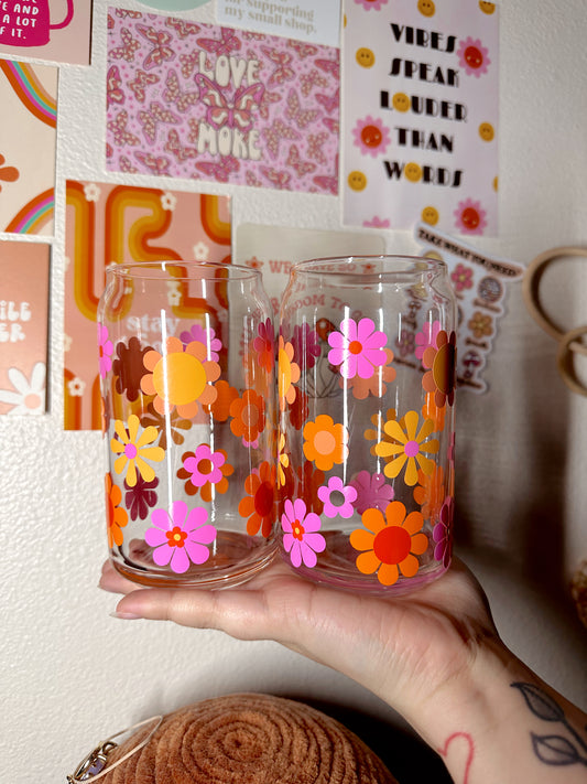 Flower Power Glass Cup