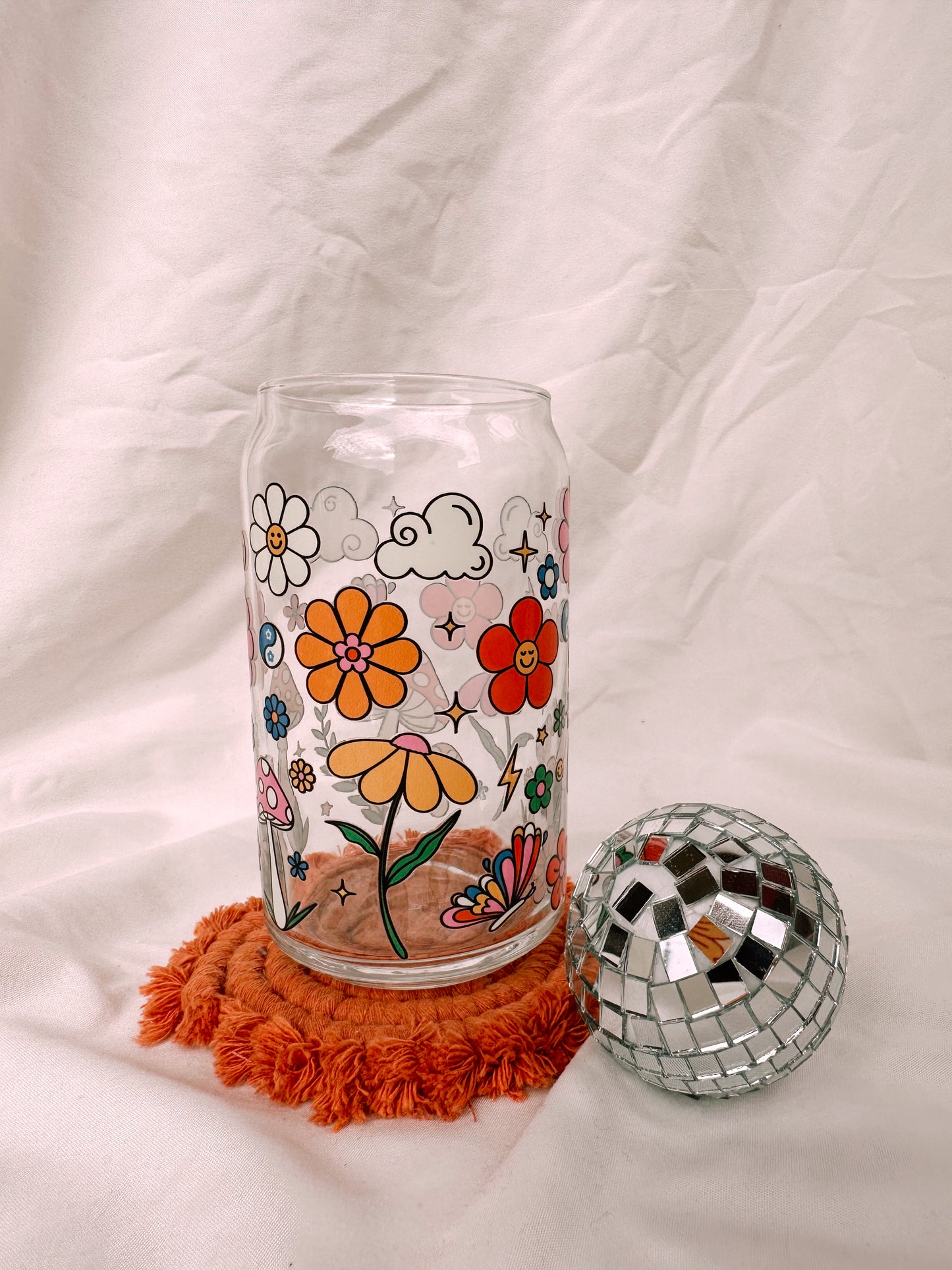 Groovy Doodles Garden Glass Cup